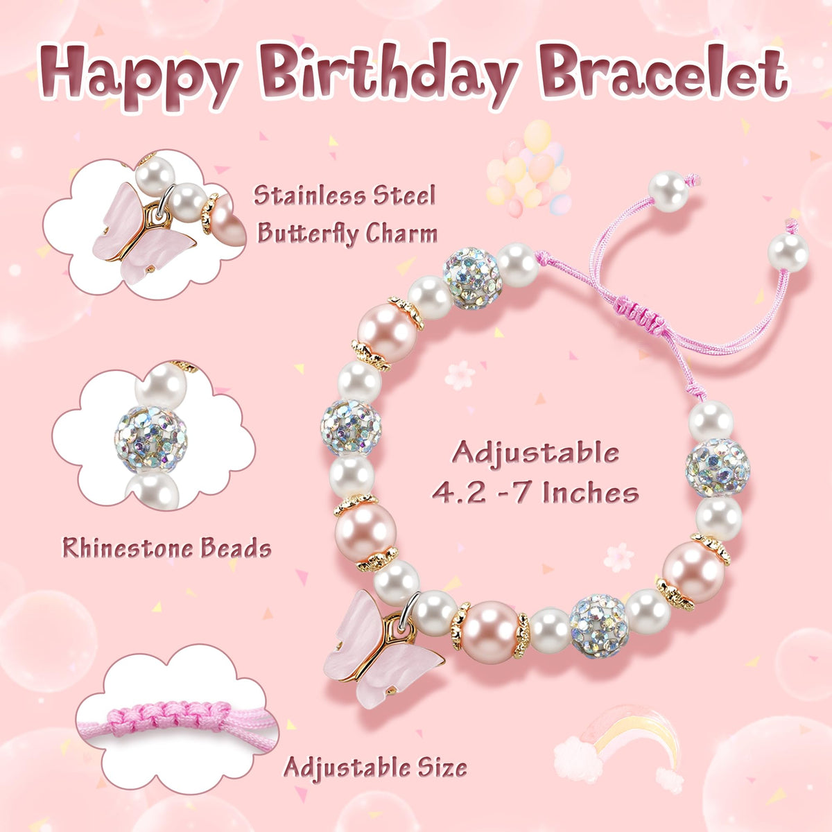 Sereney Birthday Gifts for Girls, 1-16 Year Old Girl Birthday Bracelet Gift
