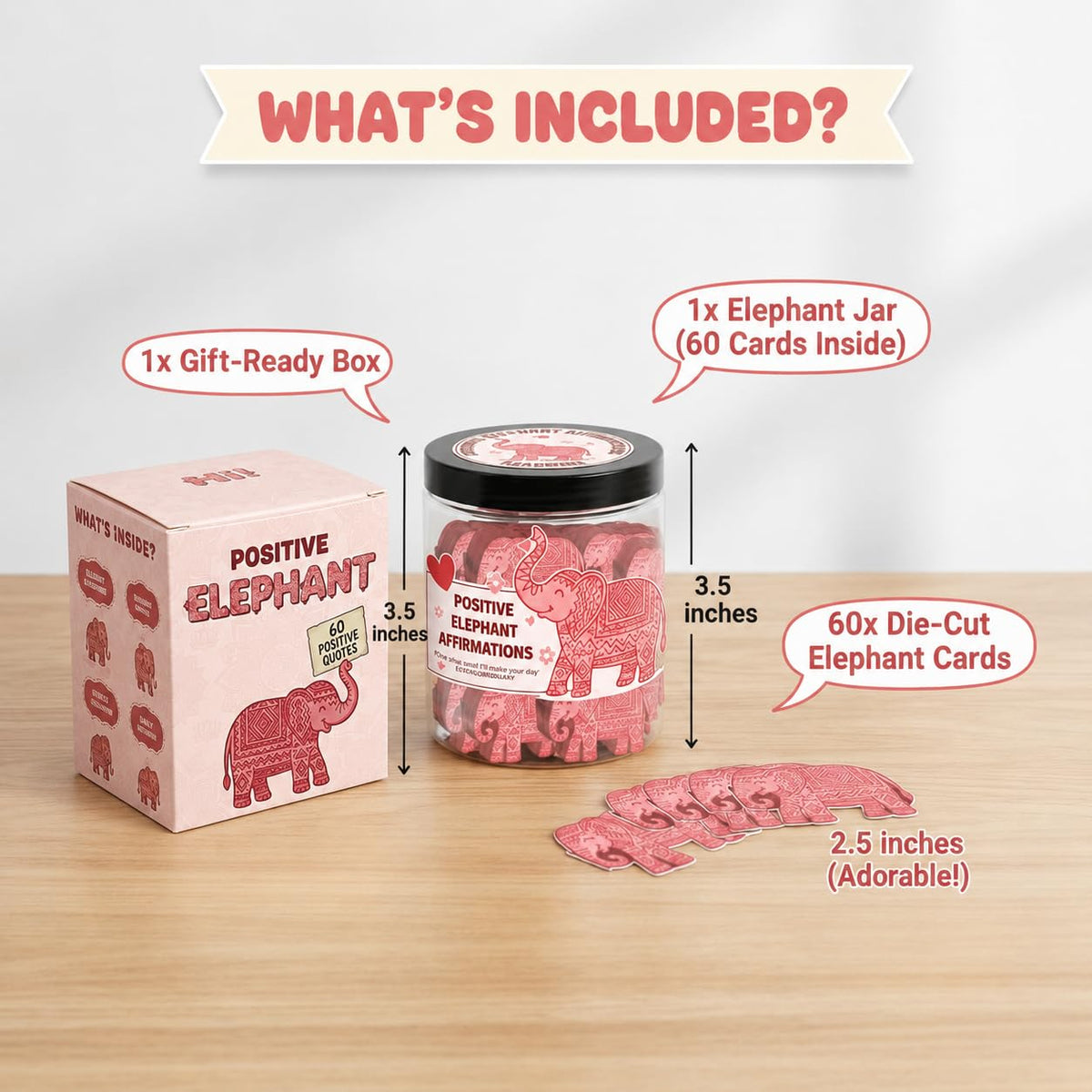 DEARMINE 60 Positive Pickle Cards Jar, Birthday Gifts for Women, Teens, Adults, Back to School Gift, White Elephant Gifts, Stocking Stuffers, Teen Girl Gifts Trendy Stuff