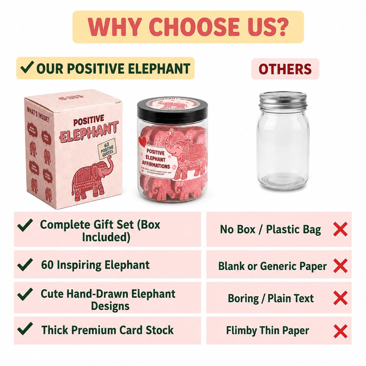 DEARMINE 60 Positive Pickle Cards Jar, Birthday Gifts for Women, Teens, Adults, Back to School Gift, White Elephant Gifts, Stocking Stuffers, Teen Girl Gifts Trendy Stuff