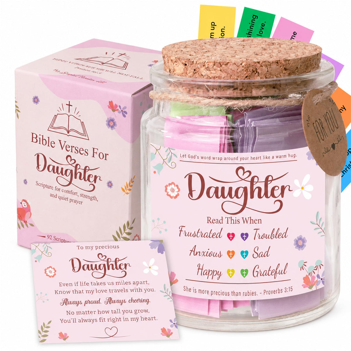Read This When Bible Verses Jar – Birthday Gifts for Women, Christian Gifts for Women, Graduations Gift for Her, Gift for Mom from Daughter
