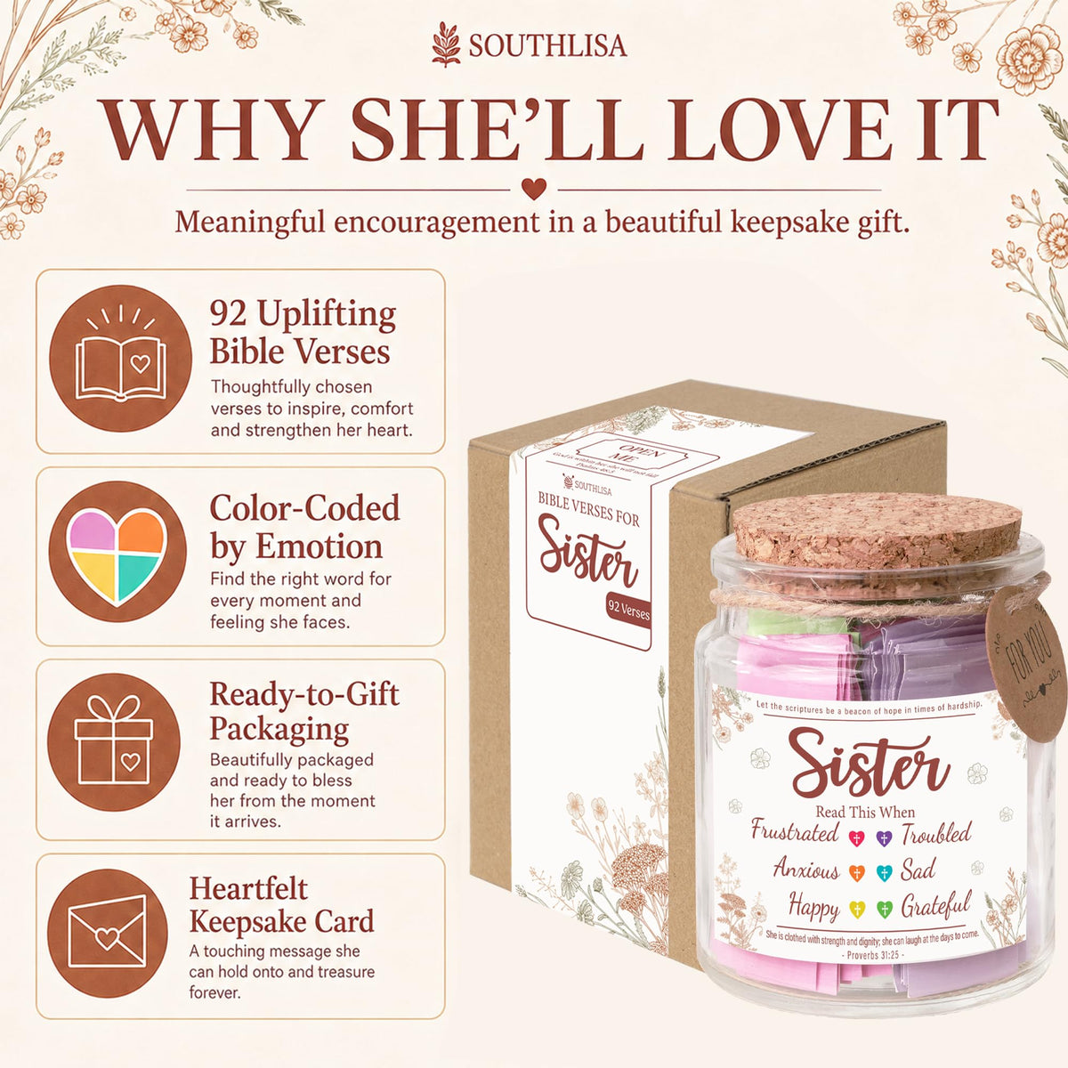 Read This When Bible Verses Jar – Birthday Gifts for Women, Christian Gifts for Women, Graduations Gift for Her, Gift for Mom from Daughter