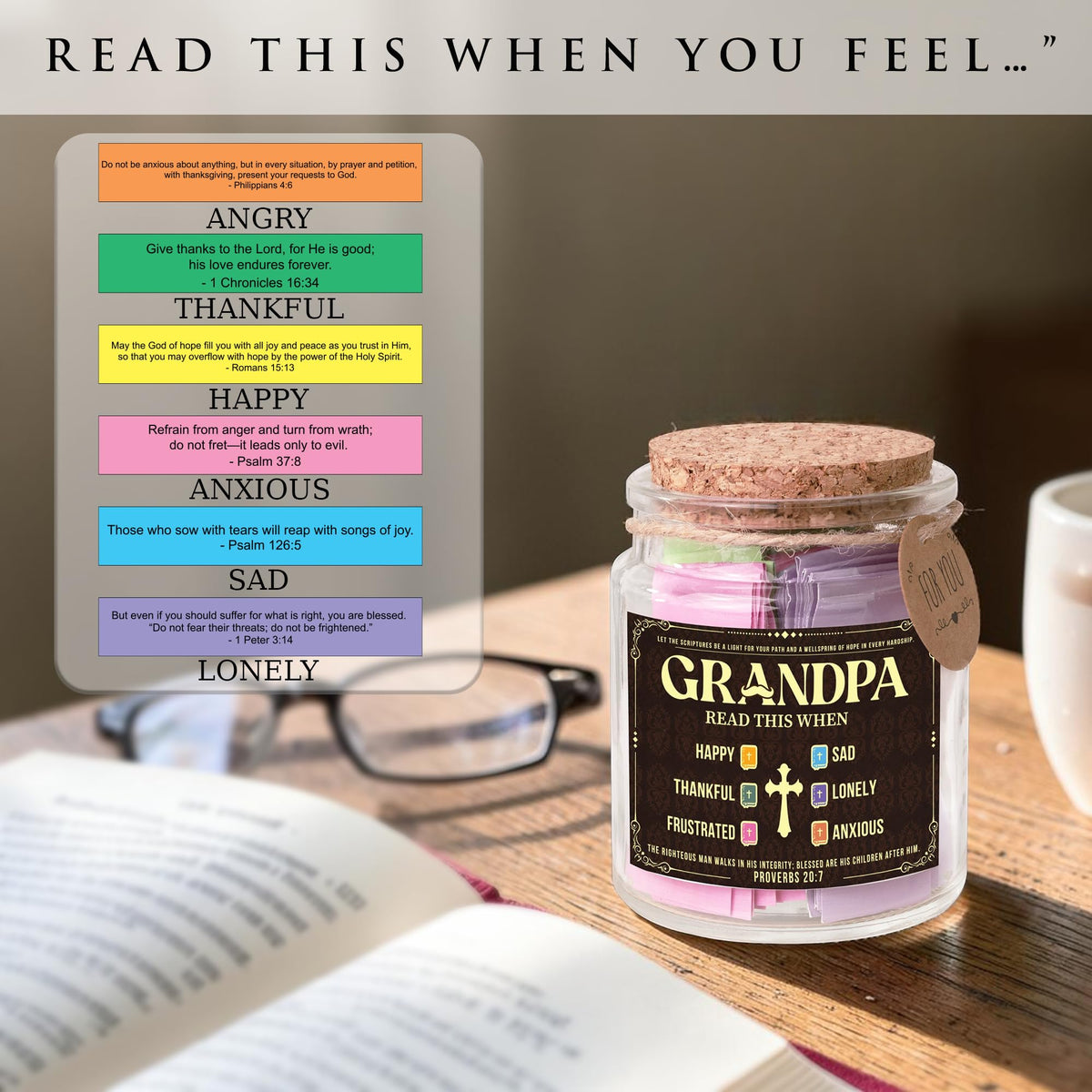 Read This When Bible Verses Jar – Birthday Gifts for Women, Christian Gifts for Women, Graduations Gift for Her, Gift for Mom from Daughter