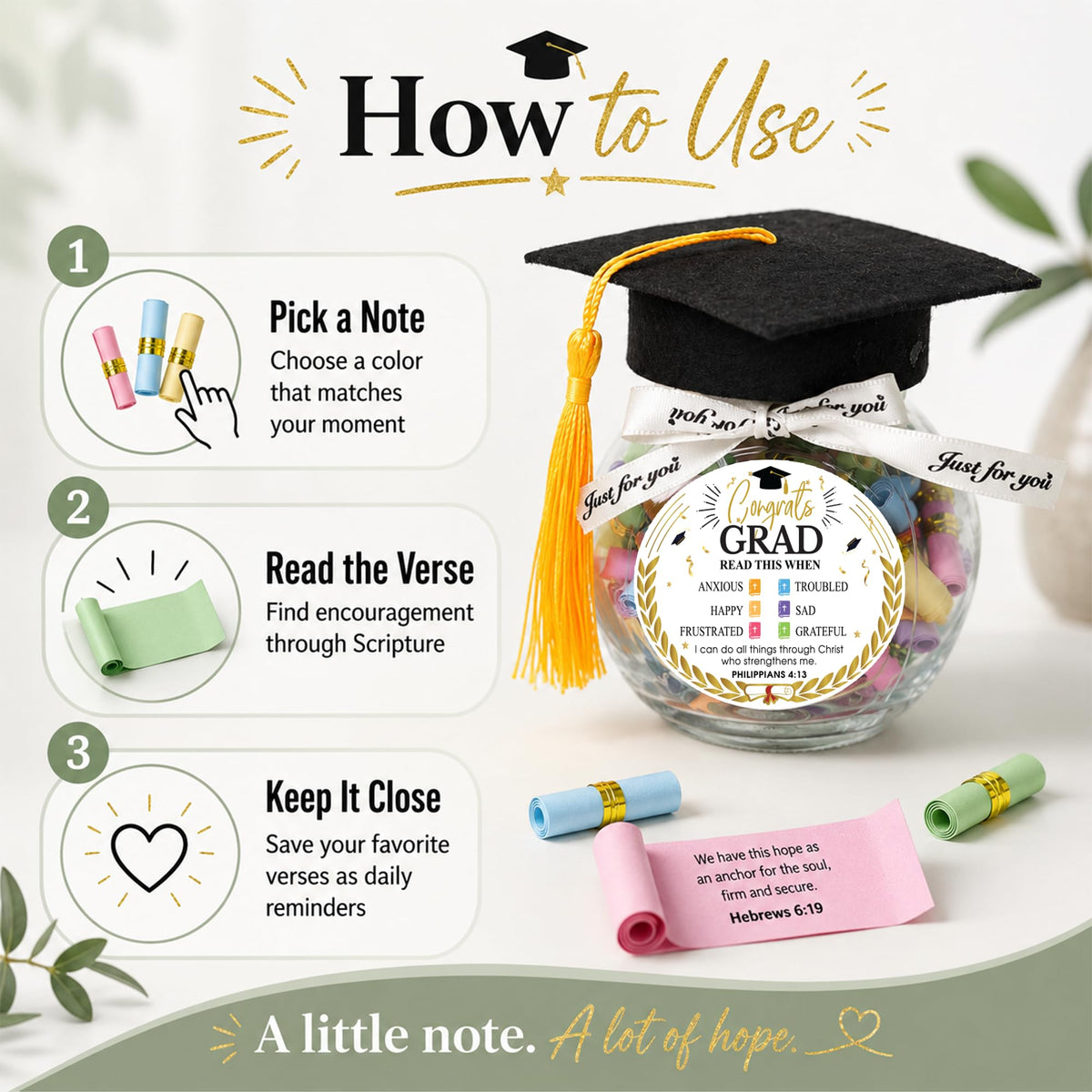 Read This When Bible Verses Jar – Birthday Gifts for Women, Christian Gifts for Women, Graduations Gift for Her, Gift for Mom from Daughter