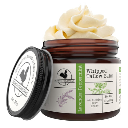 Hearth & Homestead Whipped Beef Tallow for Skin & Face, Unscented, 1.3oz