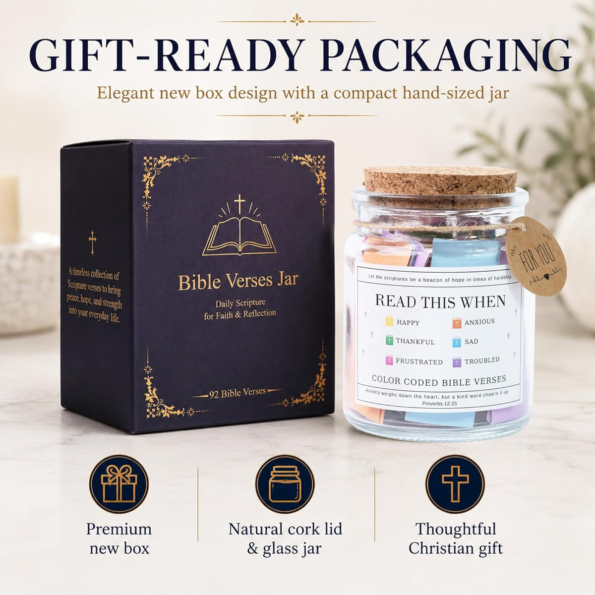 Read This When Bible Verses Jar – Birthday Gifts for Women, Christian Gifts for Women, Graduations Gift for Her, Gift for Mom from Daughter