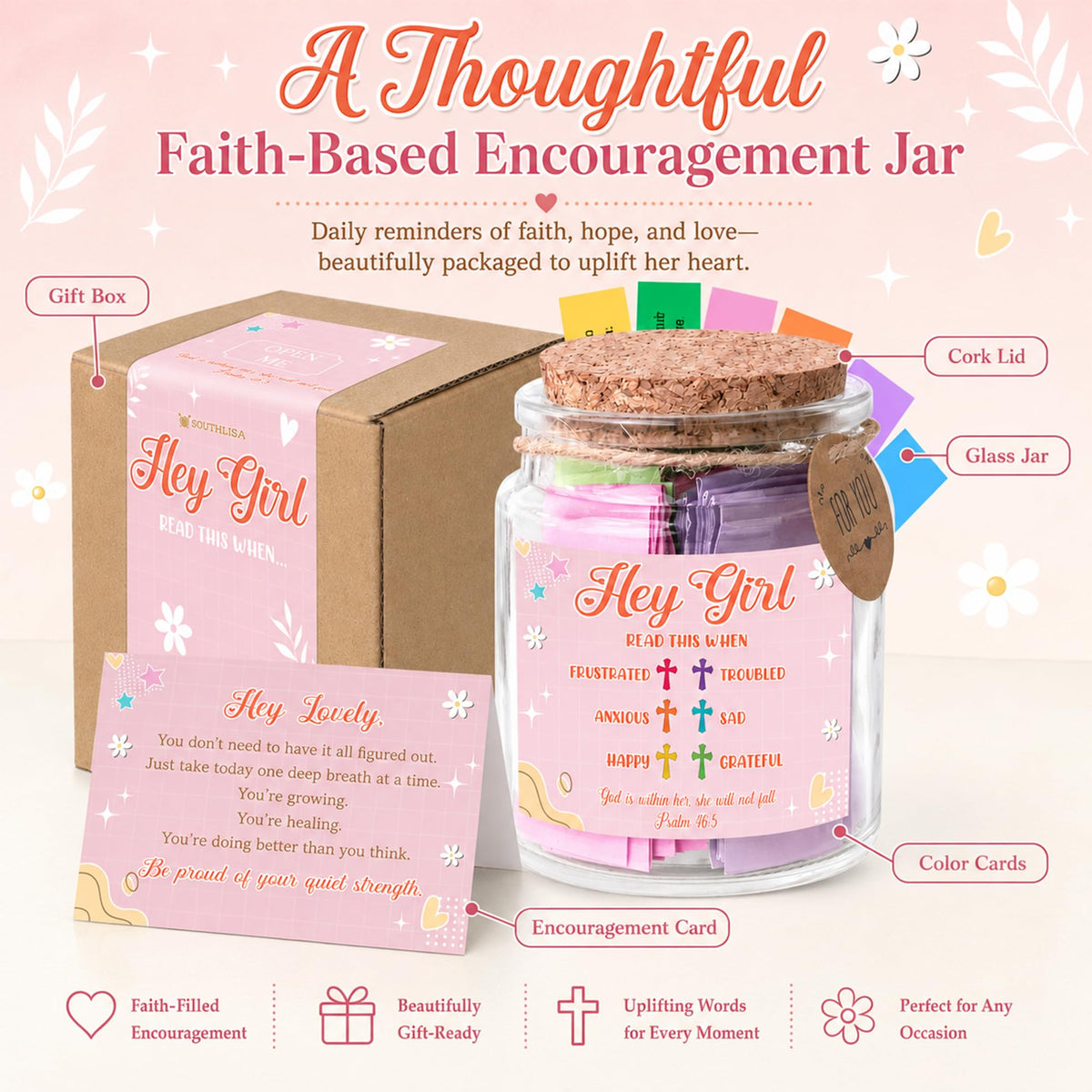 Read This When Bible Verses Jar – Birthday Gifts for Women, Christian Gifts for Women, Graduations Gift for Her, Gift for Mom from Daughter