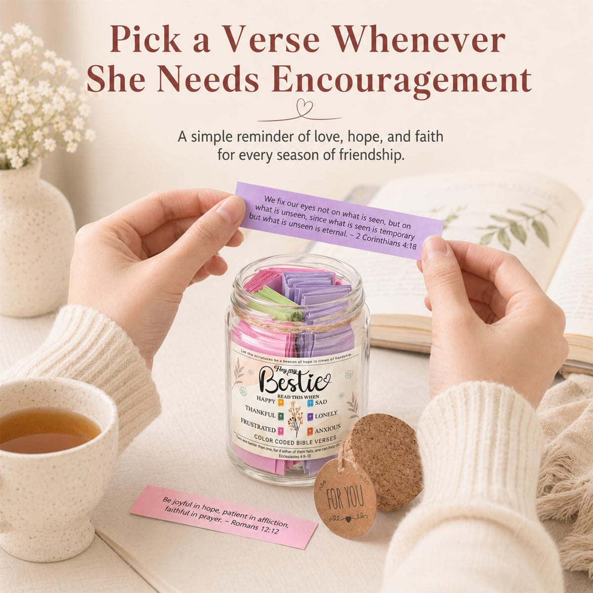 Read This When Bible Verses Jar – Birthday Gifts for Women, Christian Gifts for Women, Graduations Gift for Her, Gift for Mom from Daughter