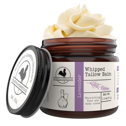 Hearth & Homestead Whipped Beef Tallow for Skin & Face, Unscented, 1.3oz