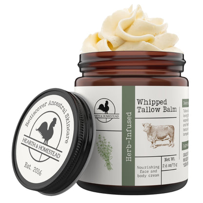 Hearth & Homestead Whipped Beef Tallow for Skin & Face, Unscented, 1.3oz
