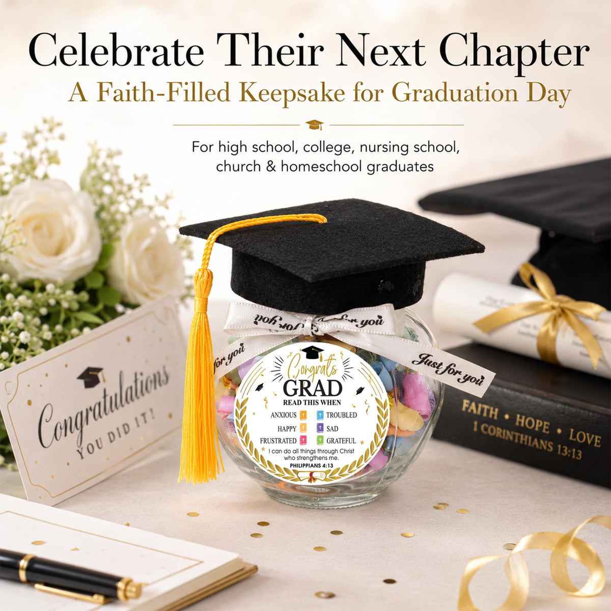 Read This When Bible Verses Jar – Birthday Gifts for Women, Christian Gifts for Women, Graduations Gift for Her, Gift for Mom from Daughter