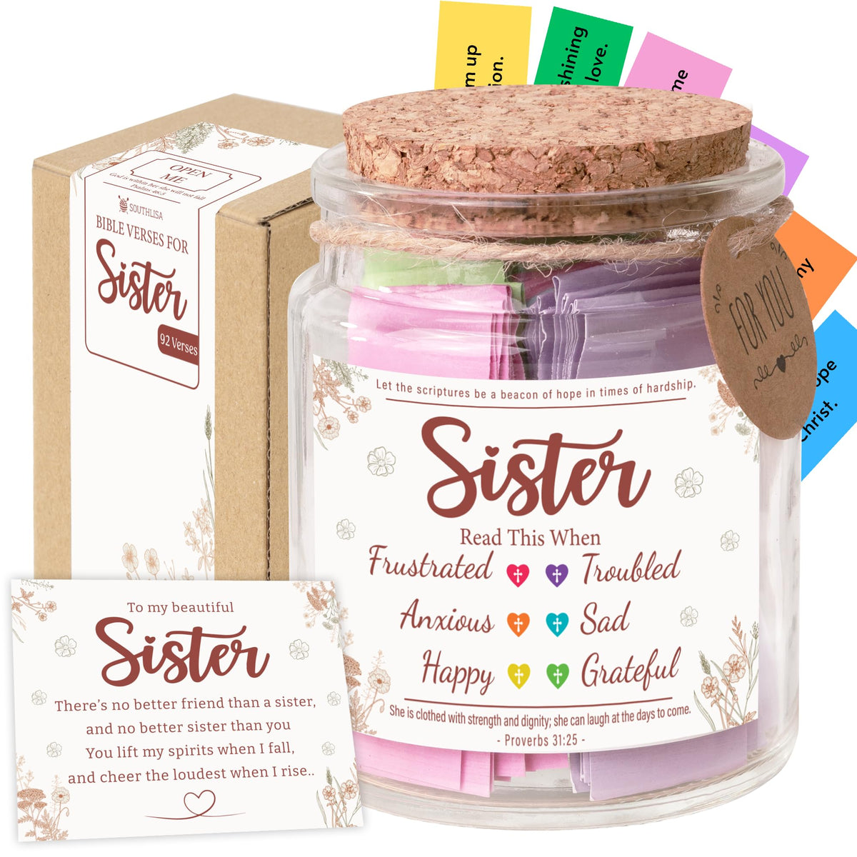 Read This When Bible Verses Jar – Birthday Gifts for Women, Christian Gifts for Women, Graduations Gift for Her, Gift for Mom from Daughter