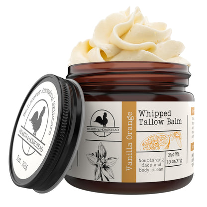 Hearth & Homestead Whipped Beef Tallow for Skin & Face, Unscented, 1.3oz