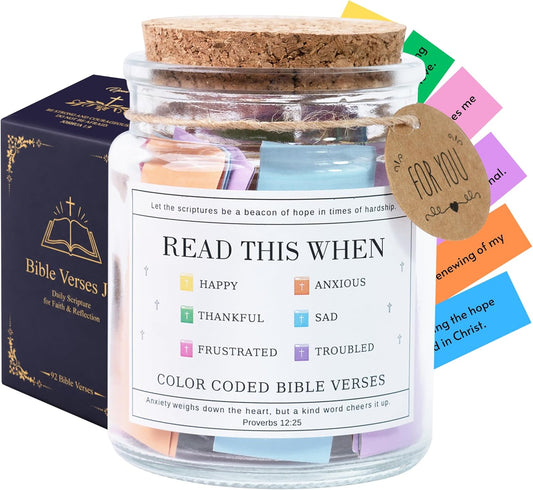 Read This When Bible Verses Jar – Birthday Gifts for Women, Christian Gifts for Women, Graduations Gift for Her, Gift for Mom from Daughter