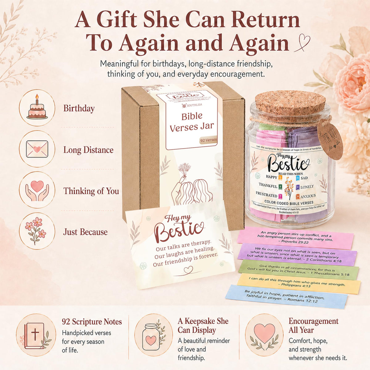 Read This When Bible Verses Jar – Birthday Gifts for Women, Christian Gifts for Women, Graduations Gift for Her, Gift for Mom from Daughter