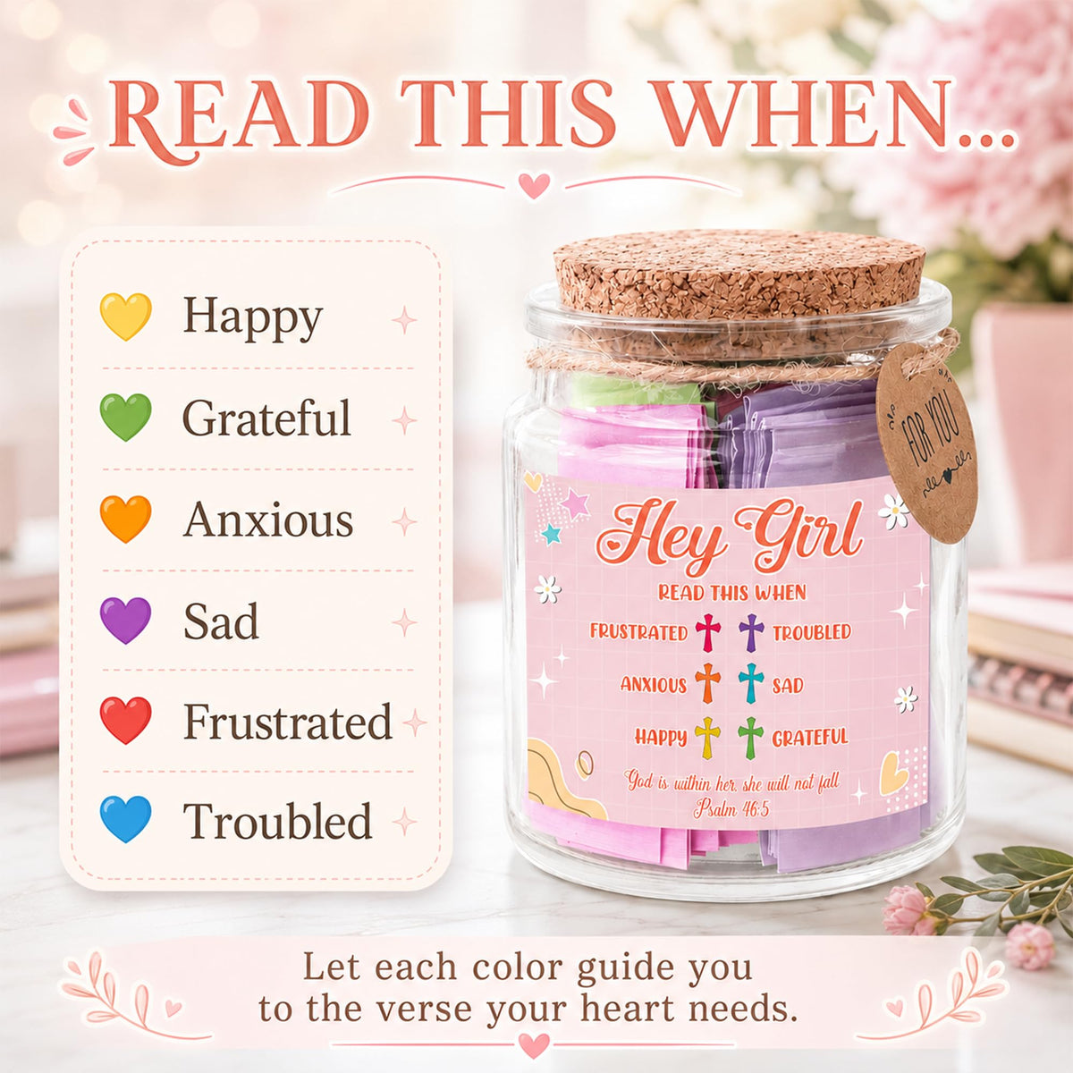 Read This When Bible Verses Jar – Birthday Gifts for Women, Christian Gifts for Women, Graduations Gift for Her, Gift for Mom from Daughter