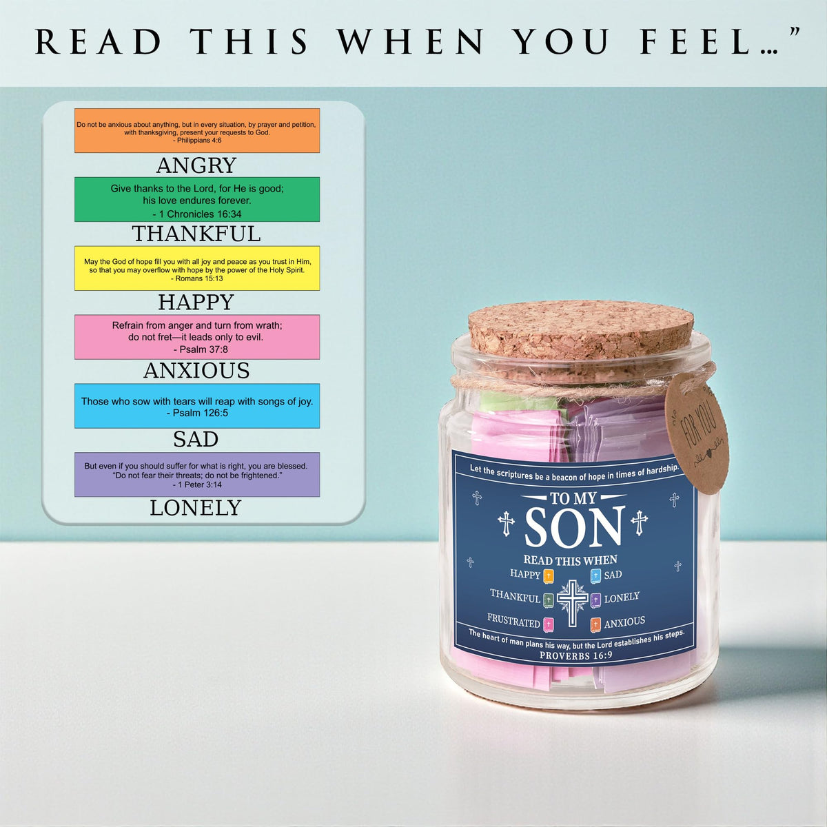 Read This When Bible Verses Jar – Birthday Gifts for Women, Christian Gifts for Women, Graduations Gift for Her, Gift for Mom from Daughter