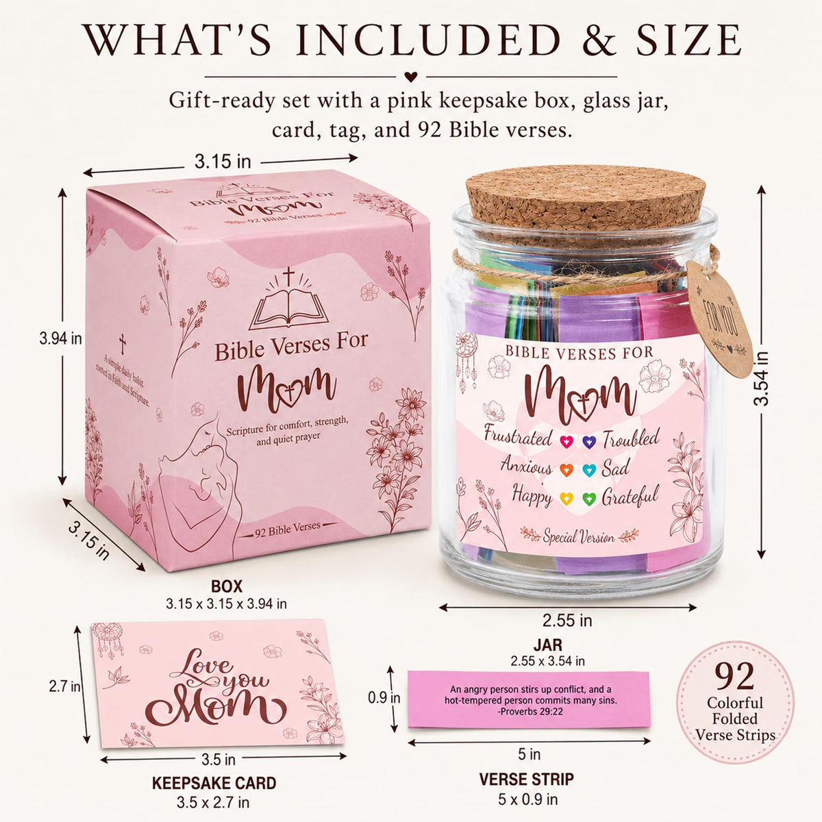 Read This When Bible Verses Jar – Birthday Gifts for Women, Christian Gifts for Women, Graduations Gift for Her, Gift for Mom from Daughter