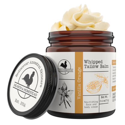 Hearth & Homestead Whipped Beef Tallow for Skin & Face, Unscented, 1.3oz