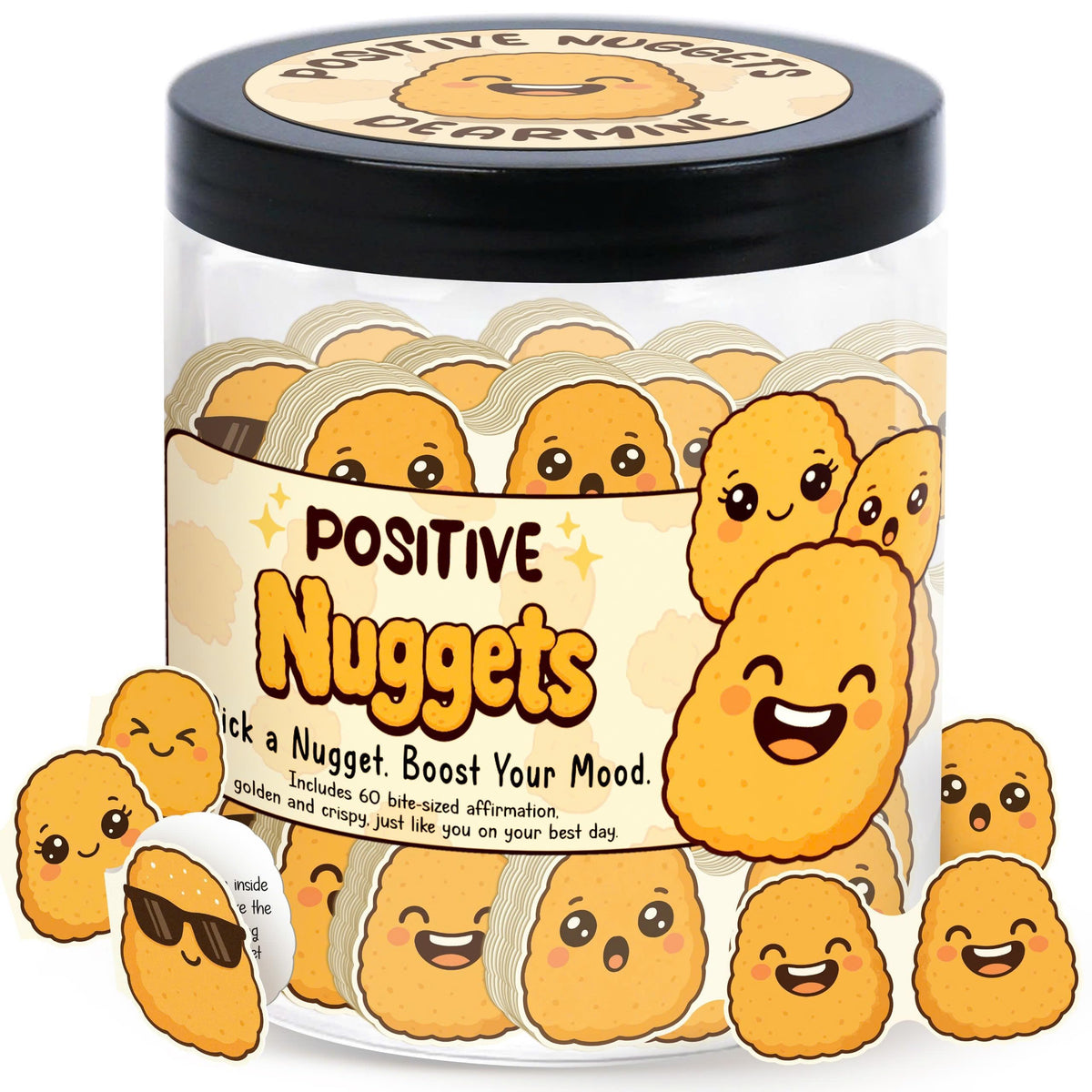 DEARMINE 60 Positive Pickle Cards Jar, Birthday Gifts for Women, Teens, Adults, Back to School Gift, White Elephant Gifts, Stocking Stuffers, Teen Girl Gifts Trendy Stuff