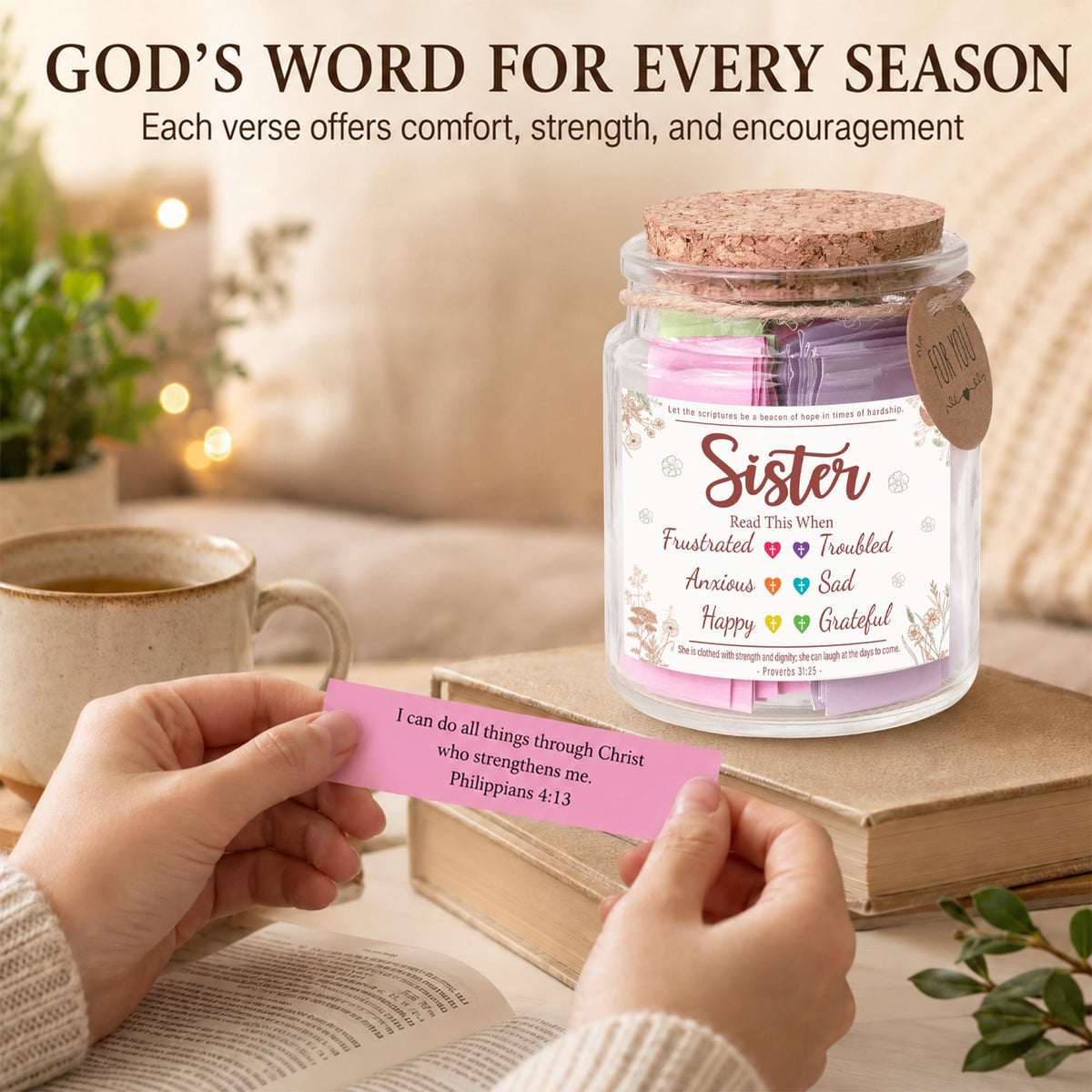 Read This When Bible Verses Jar – Birthday Gifts for Women, Christian Gifts for Women, Graduations Gift for Her, Gift for Mom from Daughter