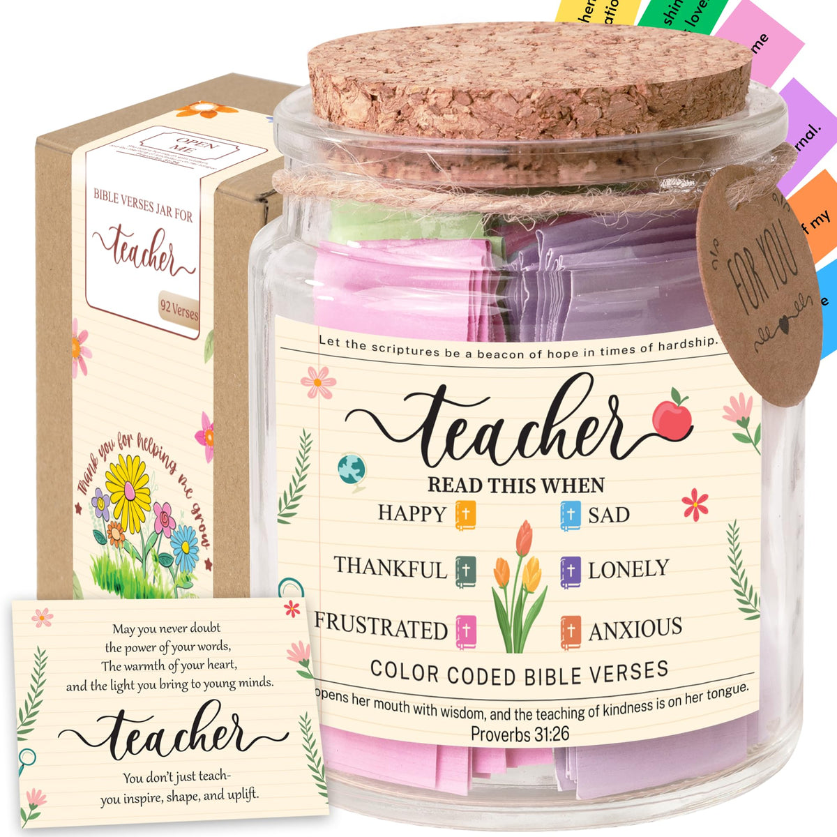Read This When Bible Verses Jar – Birthday Gifts for Women, Christian Gifts for Women, Graduations Gift for Her, Gift for Mom from Daughter