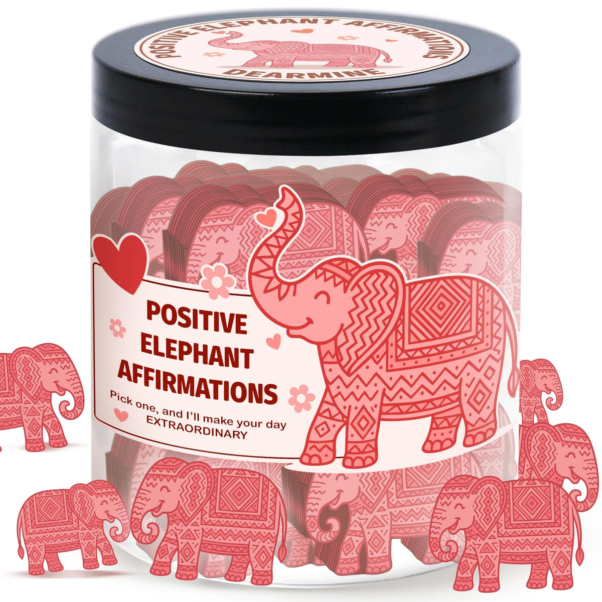 DEARMINE 60 Positive Pickle Cards Jar, Birthday Gifts for Women, Teens, Adults, Back to School Gift, White Elephant Gifts, Stocking Stuffers, Teen Girl Gifts Trendy Stuff