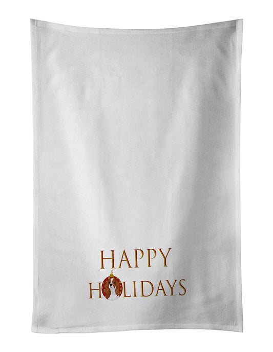 Cavalier King Charles Spaniel Blenheim #1 Happy Holidays Kitchen Towel Set of 2