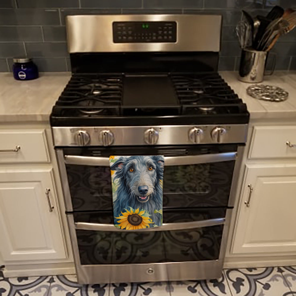 Scottish Deerhound in Sunflowers Kitchen Towel