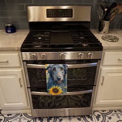 Scottish Deerhound in Sunflowers Kitchen Towel