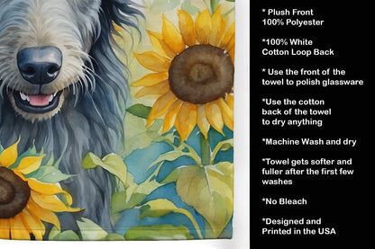 Scottish Deerhound in Sunflowers Kitchen Towel